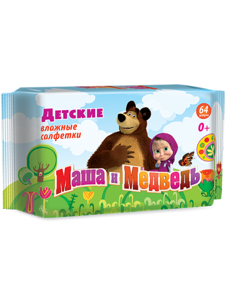 Маша и Медведь №64 Влажные детские салфетки