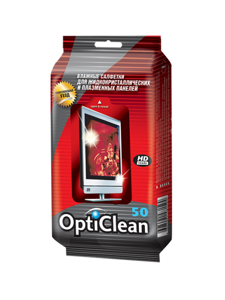 Opti Clean №50 влажные салфетки для жидкокристаллических и плазменных панелей