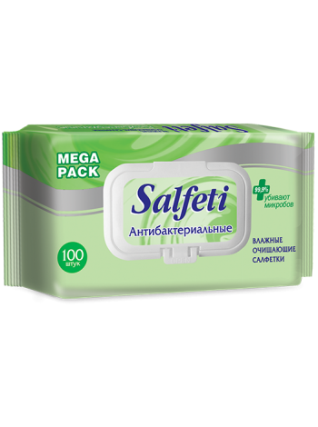 Salfeti antibac mega pack №100 влажные салфетки  антибактериальные с клапаном