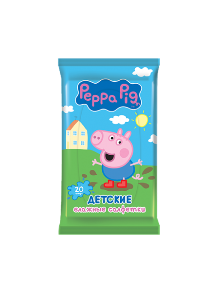 Peppa Pig №20 влажные детские салфетки в ассортимене