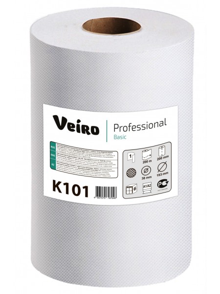 K101 Полотенца бумажные в рулонах Veiro Professional Basic