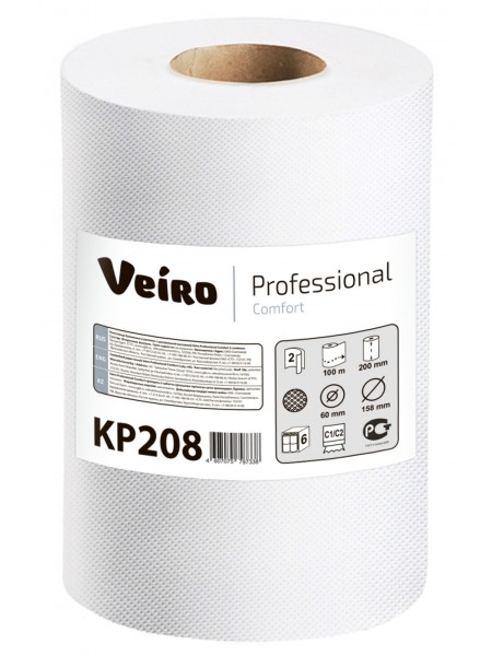 KP208 Полотенца бумажные в рулонах с центральной вытяжкой Veiro Professional Comfort