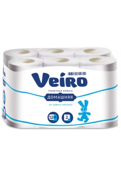 Бумага туалетная "Veiro" Домашняя, 2 слоя, 12 рулонов (белая) г. Сыктывкар