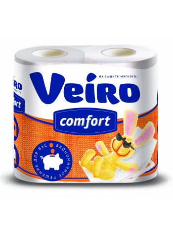 Бумага туалетная "Veiro" Comfort, 2 слоя, 4 рулона (белая) Сыктывкар