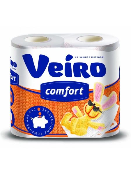 Бумага туалетная "Veiro" Comfort, 2 слоя, 4 рулона (белая) Сыктывкар