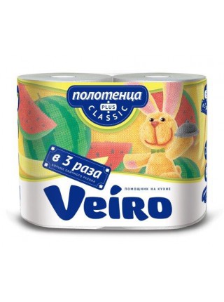 Полотенца бумажные "Veiro Big Roll" Classik Plus, 2сл., 2 рулона, белые, г.Сыктывкар 150 л.