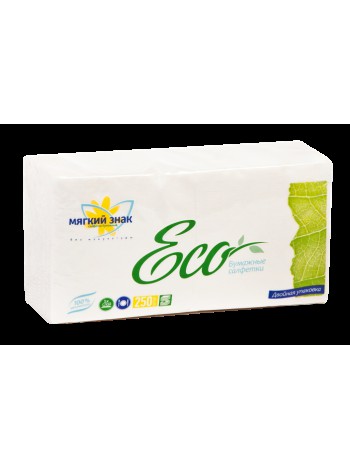Салфетки бумажные "Мягкий Знак ECO", 1сл., белые, 250 л, Сясьский ЦБК 