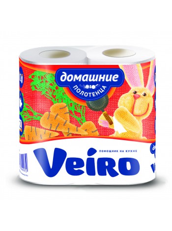 Полотенца бумажные "Veiro" Домашние, 2сл., 2 рул., белые, г.Сыктывкар 50 л.