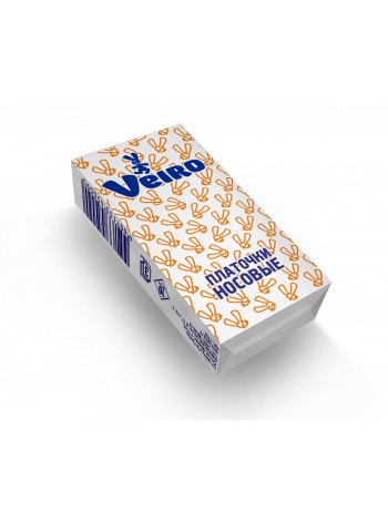 Платочки бумажные "Veiro", 3сл, (10 л), без аромата, Классические, г.Сыктывкар 