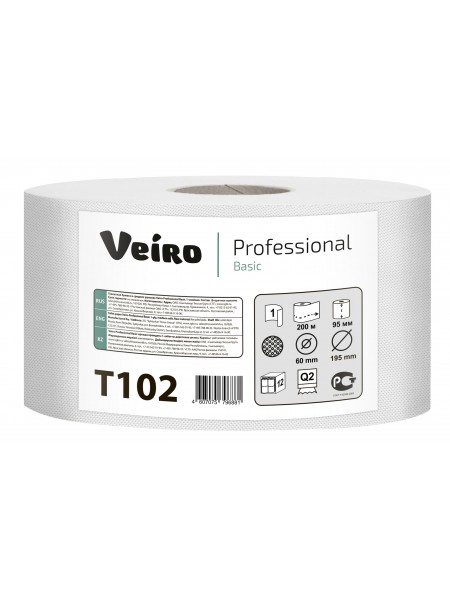 T102 Туалетная бумага в средних рулонах Veiro Professional Basic