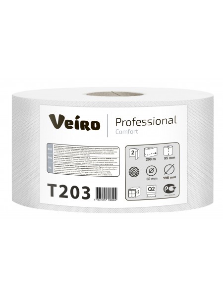 T203 Туалетная бумага в средних рулонах Veiro Professional Comfort