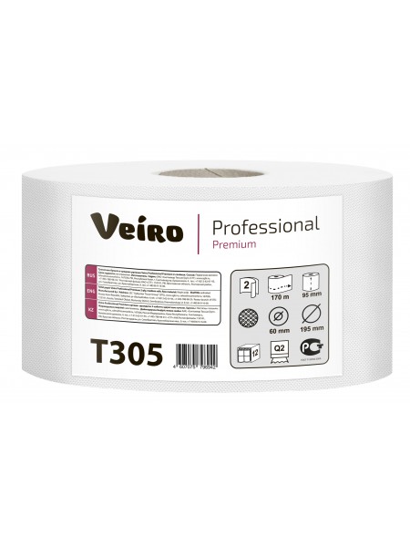 T305  Туалетная бумага в средних рулонах Veiro Professional Premium