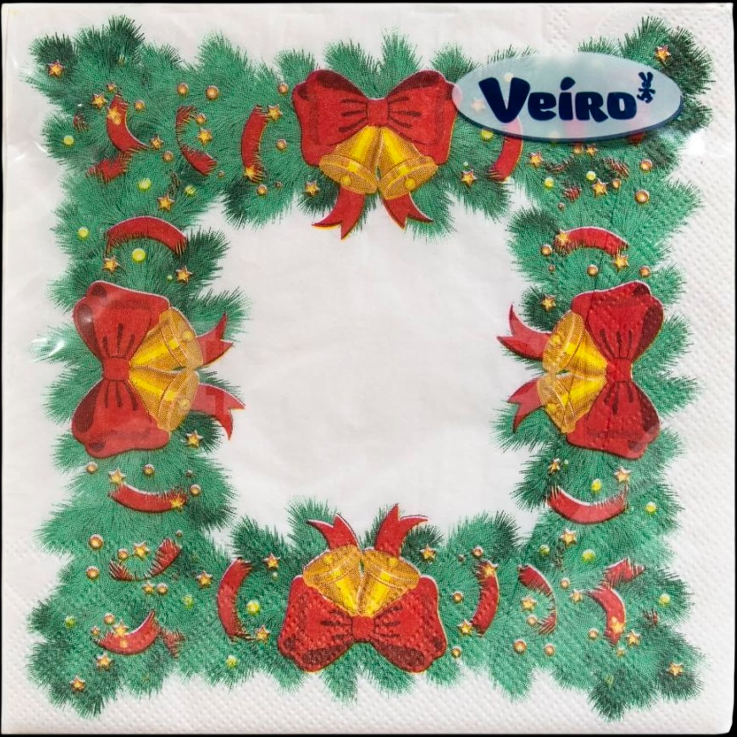 20л Салфетки НГ Veiro 33*33 Зима. Омела, 3 слоя